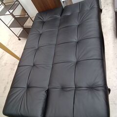 リユースのサカイ栃木店★ジモティ割あり★  ソファー ブラック W180×D70～111.5×H80 クリーニング済み TC9811の画像