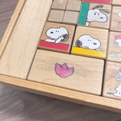 スヌーピー　積み木の画像