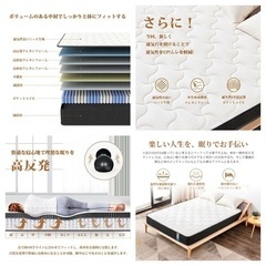 ダブルベッド用　マットレス　コイル　極厚の画像