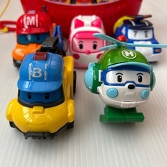 中古品　ロボカーポリー　変形ロボット　6体セット　知育玩具の画像