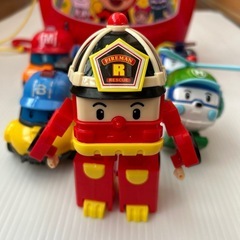 中古品　ロボカーポリー　変形ロボット　6体セット　知育玩具の画像