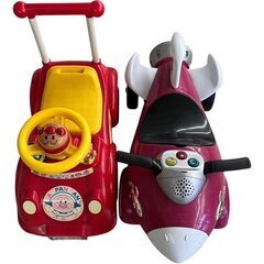 子供 乗り物 おもちゃ ミニカー 実車 2台 セット アンパンマン 直接引取りの画像