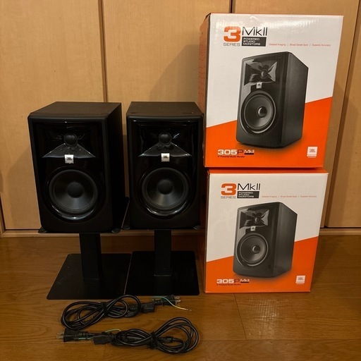 【値下げしました】JBL 305P MkII ペア 箱付き スピーカースタンド付き