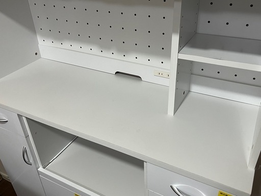 食器棚 120cm キッチンボード スライド棚 レンジボード Mirage 鏡面