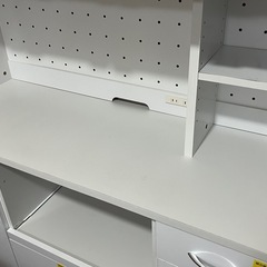 食器棚 120cm キッチンボード スライド棚 レンジボード Mirage 鏡面の画像