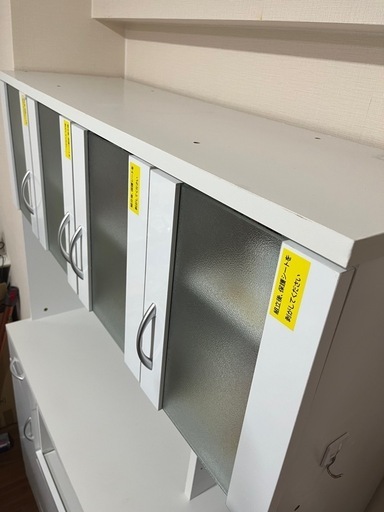 食器棚 120cm キッチンボード スライド棚 レンジボード Mirage 鏡面