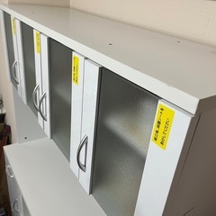 食器棚 120cm キッチンボード スライド棚 レンジボード Mirage 鏡面の画像