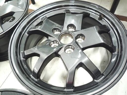 アルミ ホイール 純正 4本セット 60プリウス 17×6.5J 5H 114.3 +40 ホイールキャップ付き ブラック系 中古 苫小牧西店