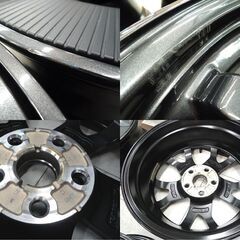 アルミ ホイール 純正 4本セット 60プリウス 17×6.5J 5H 114.3 +40 ホイールキャップ付き ブラック系 中古 苫小牧西店の画像