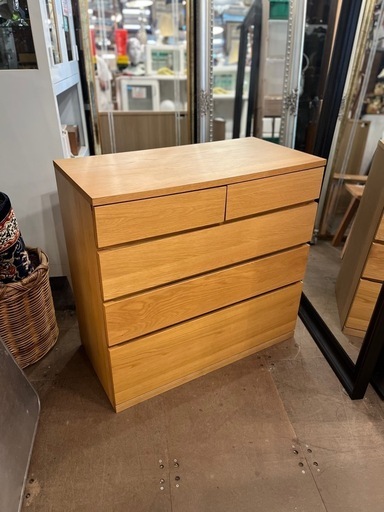 4段ワイド 家具・インテリア 無印良品 4段チェスト オーク材