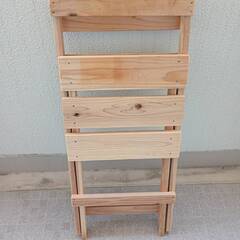 木製　手作り椅子　折り畳み可能の画像