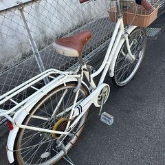 24インチ 変則付き自転車 女性 子供向け の画像