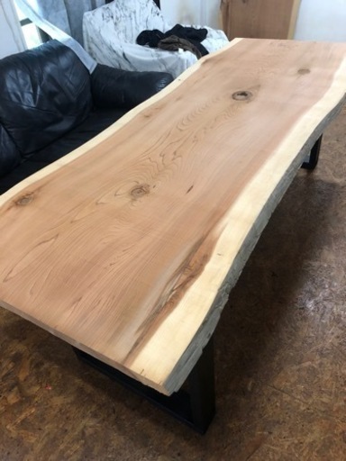 新品 無垢 一枚板ダイニングテーブル 近場配送無料
