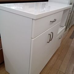 ★リユースのサカイつくば店★TK5935  レンジ台 ホワイト H82×D40×W100 クリーニング済みの画像