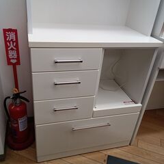 ★リユースのサカイつくば店★TK5936 ニトリ 食器棚 ホワイト H210×D42×W75 クリーニング済みの画像