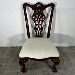『UNIQUEFURNITURE』 ユニークファニチェー ダイニングチェア リビングチェア チェア 椅子 イス チャペンデールスタイル マカボニー材 RWcha80の画像