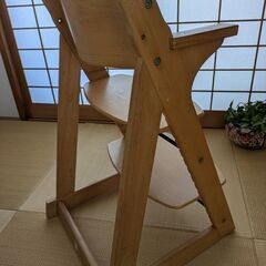 KATOJI 木製ベビーチェア　テーブル付き　クッションセットの画像