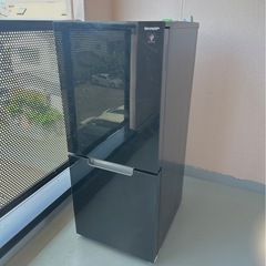 【引取】SHARP 冷蔵庫プラズマクラスター 両開き 2ドア （つけかえどっちもドア） SJ-GD15G-B★2021年製★動作確認済み　の画像