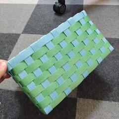 四角カゴ(薄緑)の画像