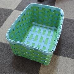 四角カゴ(薄緑)の画像
