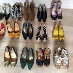 【まとめ売り】レディースシューズ約21足セット！YSL、ランバン等ブランド靴も！パンプス、ブーツ、サンダル色々の画像