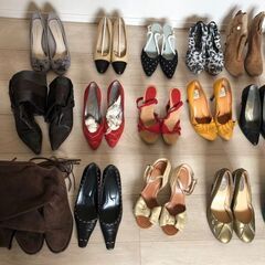 【まとめ売り】レディースシューズ約21足セット！YSL、ランバン等ブランド靴も！パンプス、ブーツ、サンダル色々の画像