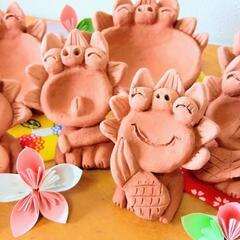 🌿🌺ハンドメイド・素焼き調シーサー🌺🌿の画像