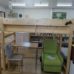 木製ロフトベッド 階段タイプ 【こちらは店舗です。浜村鹿野温泉ICから3分 買取本舗 宮本リサイクル 営業時間9～19時 定休日水曜のみ←連絡できませんm(_ _)m】の画像