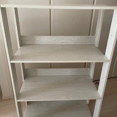 3段 木製 オープンラック 北欧 棚 ホワイト ナチュラル 白の画像
