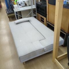 リクライニング ソファーベッド グレー クッション付き 北欧スタイル シンプルデザイン 【こちらは店舗です。浜村鹿野温泉ICから3分 買取本舗 宮本リサイクル 営業時間9～19時 定休日水曜のみ←連絡できませんm(_ _)m】の画像