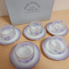 HOYA GLASS 冷茶グラス 冷茶 グラス 5客セット 未使用品に近いの画像