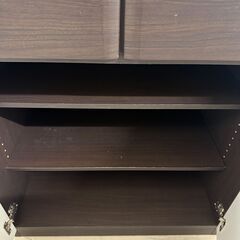 【ジャングルジャングル滋賀草津店】食器棚　ブラウン　　J-250773の画像