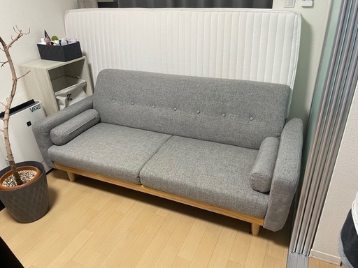 2024 LOWYA 3人掛けソファ 3人掛けフロアソファ クッション付