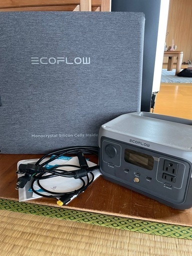 【11/20まで2万円】	【美品✨】EcoFlow RIVER 2＋ソーラーパネル110W☀️防災・キャンプに最強セット！