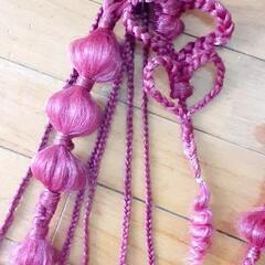 ポニーリング　ハート形　ハンドメイド　エクステの画像