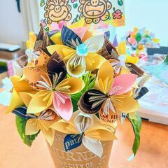 💐ハンドメイド花束(花瓶付き)💐の画像