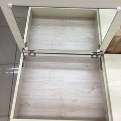 1面ドレッサーデスク 3段引き出し アイボリーの画像