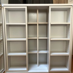 【本棚／収納ラック】大容量・スリムタイプ／中古品 2ヶセット売りの画像