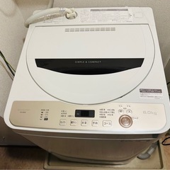 【引取】SHARP シャープ 洗濯機 6kg ES-GE6E-T★2021年製★動作確認済みの画像