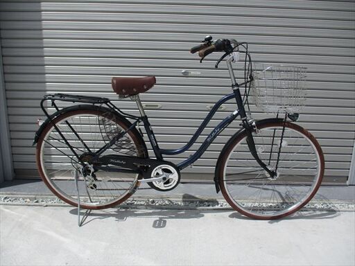 E388★限定特価★ 中古自転車 マルイシ　ワラビー　ネイビー【26インチ　軽快車　6段　LEDオートライト 】