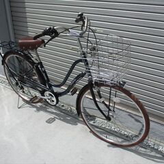 E388★限定特価★ 中古自転車 マルイシ　ワラビー　ネイビー【26インチ　軽快車　6段　LEDオートライト 】の画像
