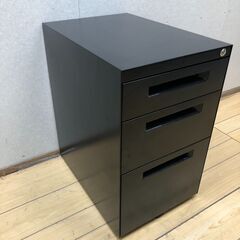 【美品】NAIKI 鍵付きスチールワゴン 3段 キャスター付き ブラック 0820キー有　2020年製造　【糸島市内 送料無料】250720-5の画像