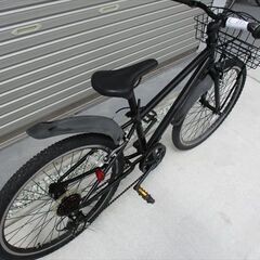 E397★14800円★整備済み 中古子供自転車 JrMTB　ブラック　カゴ付き【24インチ 】の画像
