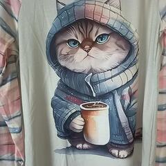 可愛いฅ^•ﻌ•^ฅ猫ロンT/Lサイズの画像