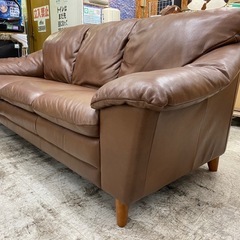 【愛品館 江戸川店 】総本革 3Pソファ オシリス かねたやの画像