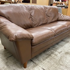 【愛品館 江戸川店 】総本革 3Pソファ オシリス かねたやの画像