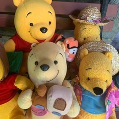 プーさん，ミッキー，ミニー，スヌーピー　ぬいぐるみ　11体　の画像