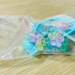 髪ゴム　花　水色　女の子　こどもの画像