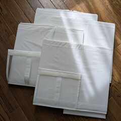 美品☆IKEA SKUBB スクッブ シューズボックス ホワイト 4個セットの画像