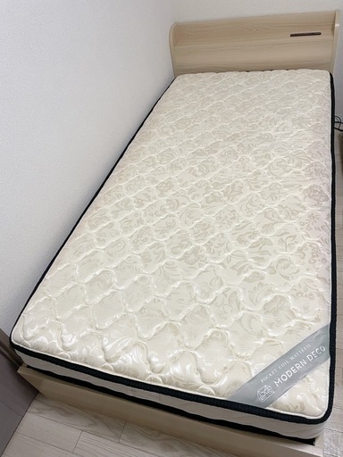 【美品】MODERN DECO シングルベッドフレーム・マットレスセット